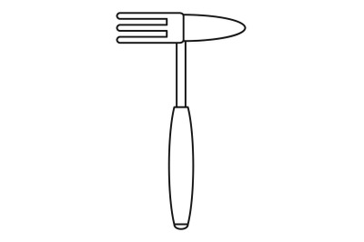 Hand rake tool icon, outline style