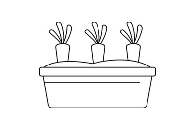 Garden carrots icon, outline style