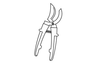 Farm secateurs icon, outline style