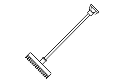 Rake icon, outline style