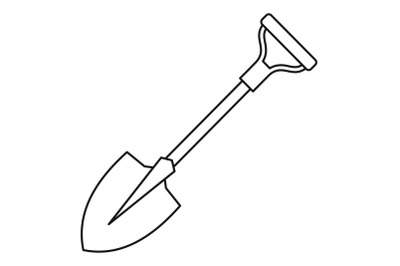 Shovel icon, outline style