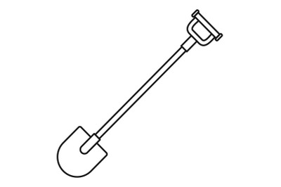 Farm shovel icon, outline style