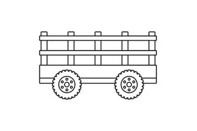 Trail tractor icon, outline style