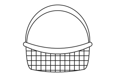 Farm basket icon, outline style