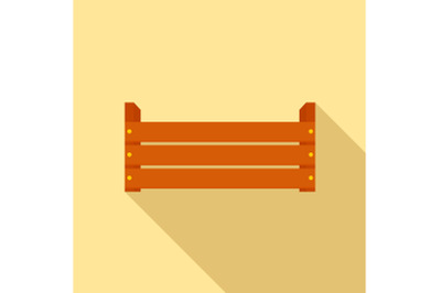 Wood garden box icon, flat style