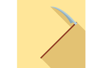 Scythe icon, flat style