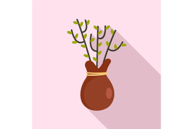 Tree for planting icon, flat style