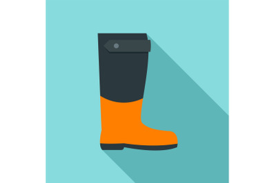 Garden boot icon, flat style