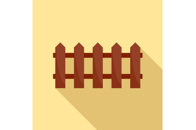 Wood fence icon, flat style