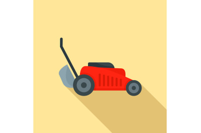 Grass cut machine icon, flat style