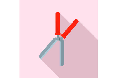 Garden scissor icon, flat style