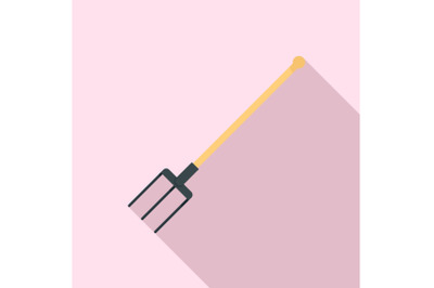 Garden fork icon, flat style