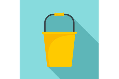 Garden bucket icon, flat style