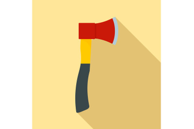 Farm axe icon, flat style