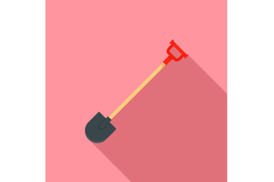 Shovel icon, flat style