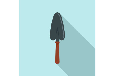 Hand shovel icon, flat style