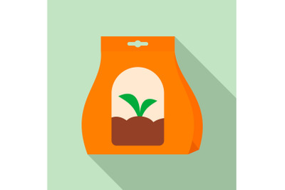 Plant seeds icon, flat style