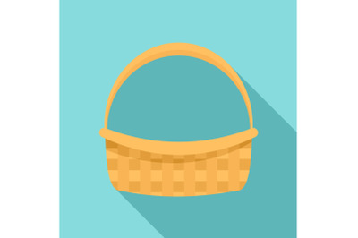 Farm basket icon, flat style