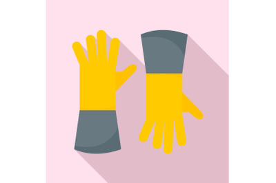 Farm gloves icon, flat style