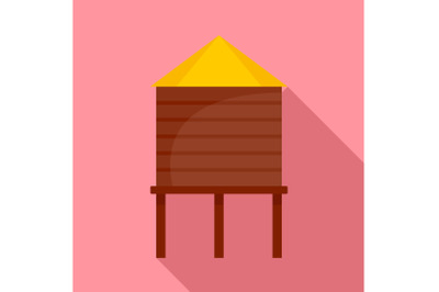 Farm barn icon, flat style