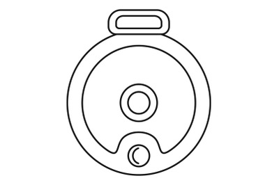 Top view robot vacuum cleaner icon, outline style