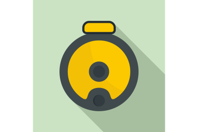 Top view robot vacuum cleaner icon, flat style