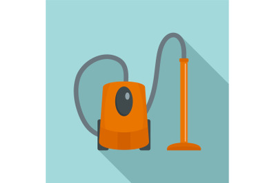 Plastic vacuum cleaner icon, flat style