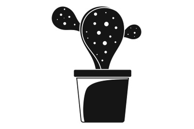Natural cactus pot icon, simple style