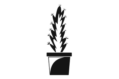 Cactus pot icon, simple style