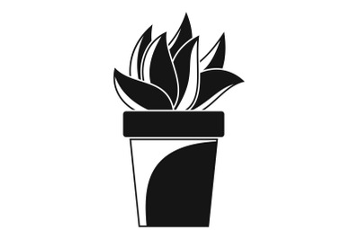Cactus plant pot icon, simple style