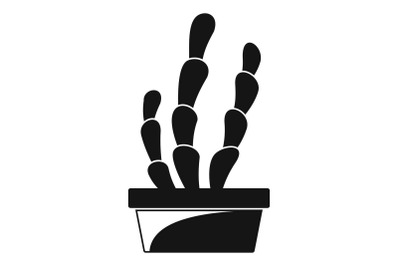 Suculent cactus pot icon, simple style