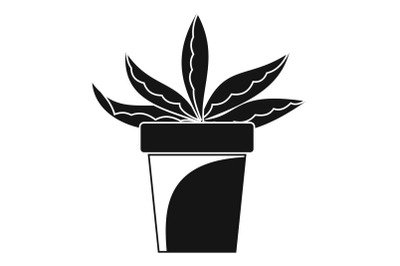Home cactus pot icon, simple style