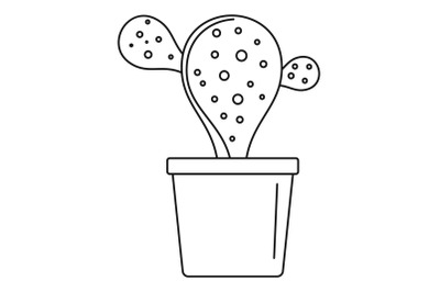 Natural cactus pot icon, outline style