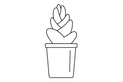 Sand cactus pot icon, outline style