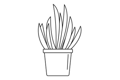 Cacti pot icon, outline style
