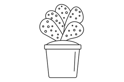 House cacti pot icon, outline style