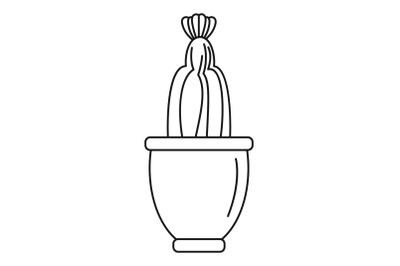 Cactus flower icon, outline style