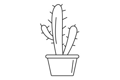 Cactus icon, outline style