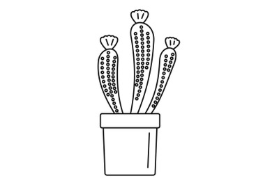 Flower cactus icon, outline style