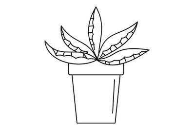 Home cactus pot icon, outline style