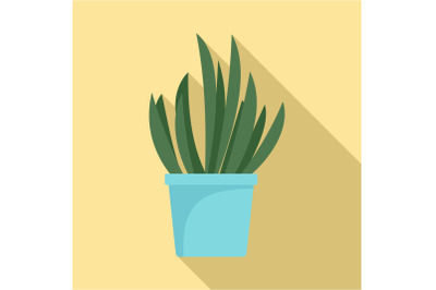 Cacti pot icon, flat style