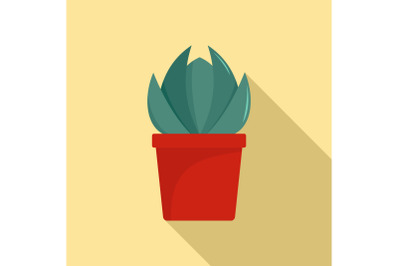 House cactus pot icon, flat style