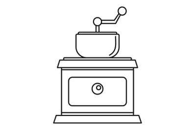 Coffee grinder icon, outline style
