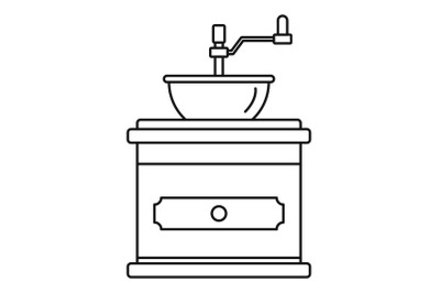 Coffee mill icon, outline style
