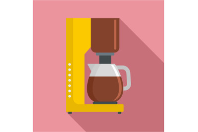 Coffee maker icon, flat style