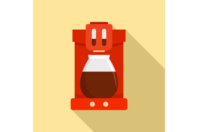 Coffee machine icon, flat style