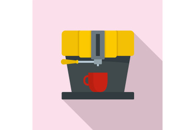 Modern coffee machine icon, flat style