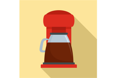 Classic coffee machine icon, flat style