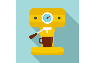 Bar coffee machine icon, flat style