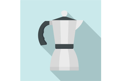 Coffee pot icon, flat style